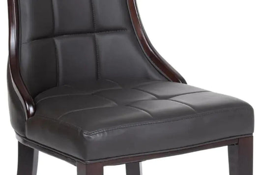 Zanetti Brown Leather Dining Chair with Brown Legs - Pair of 2