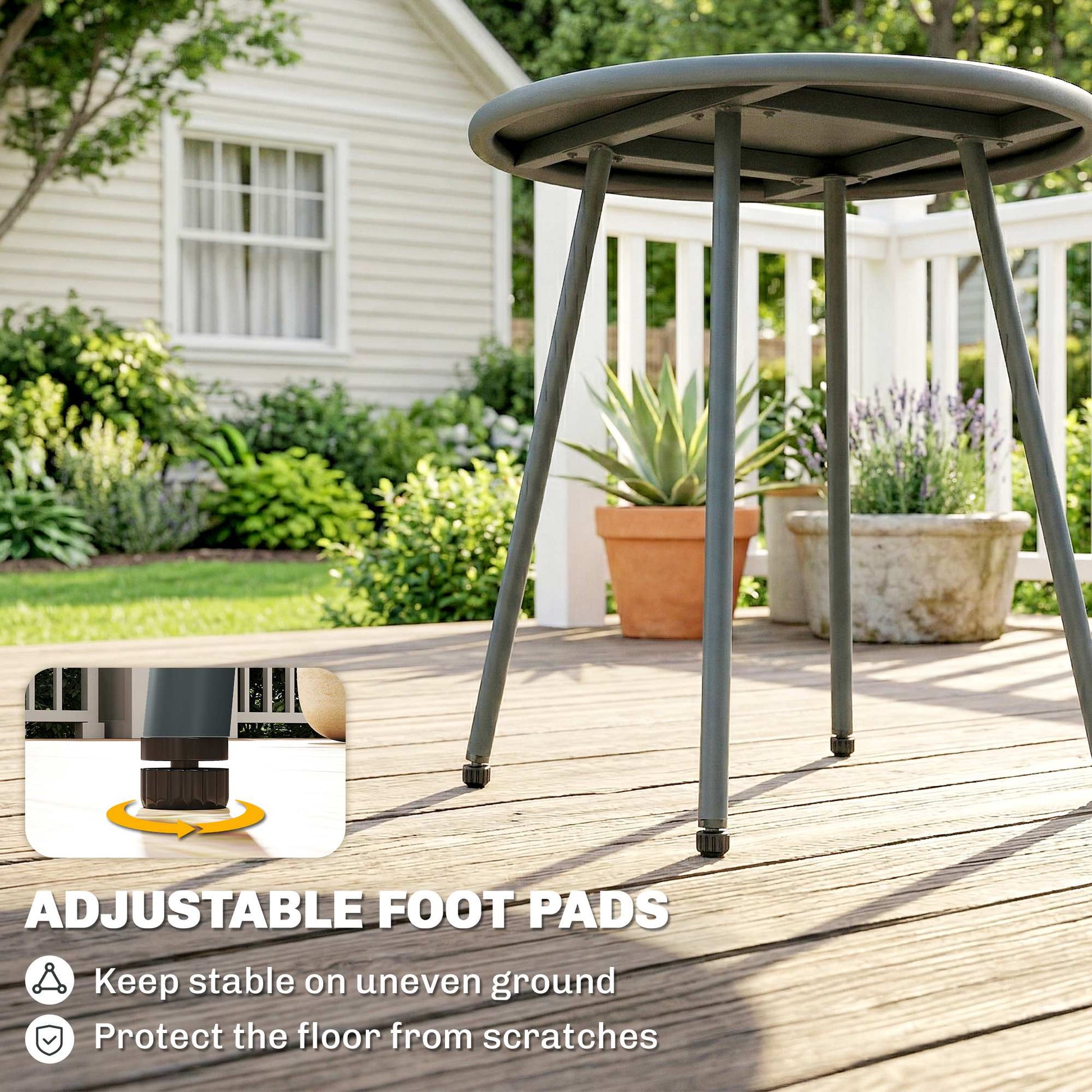 3 Piece Rattan Bistro Set, Outdoor Garden Furniture Set with 2 Chairs, Round Coffee Table for Patio, Balcony, Dark Grey