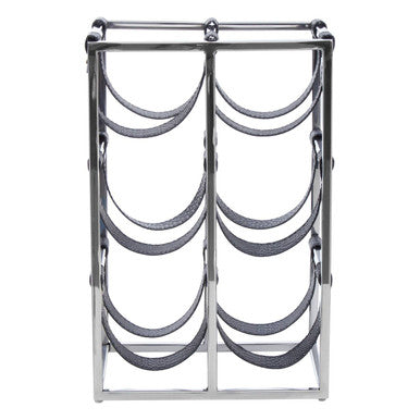 Six Bottle Sling Wine Rack in Silver Finish | Mixology