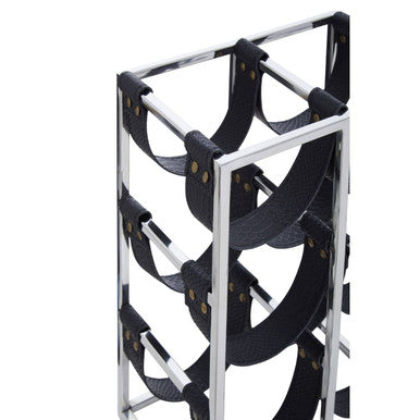 Six Bottle Sling Wine Rack in Silver Finish | Mixology