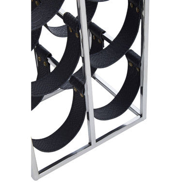 Six Bottle Sling Wine Rack in Silver Finish | Mixology