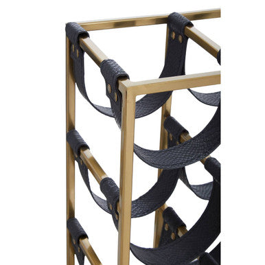 Six Bottle Sling Wine Rack in Gold Finish | Mixology