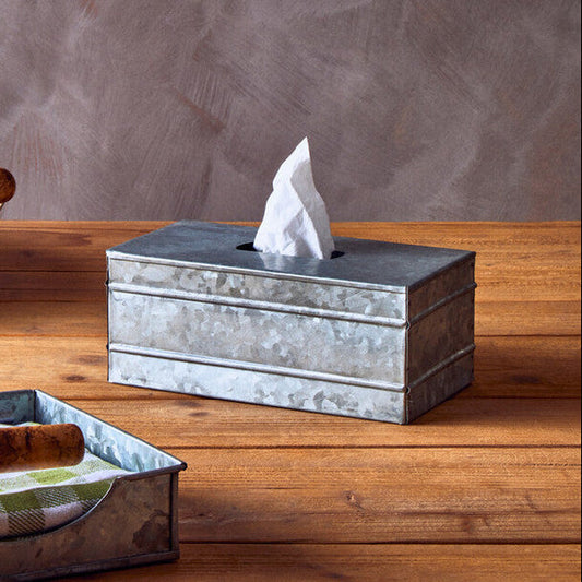 Rectangular Galvanised Steel Tissue Box | Drummond