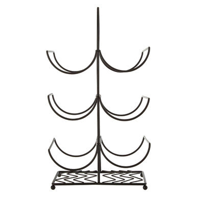 Black Powder Coat 6 Bottle Wine Rack | Vertex