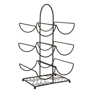 Black Powder Coat 6 Bottle Wine Rack | Vertex