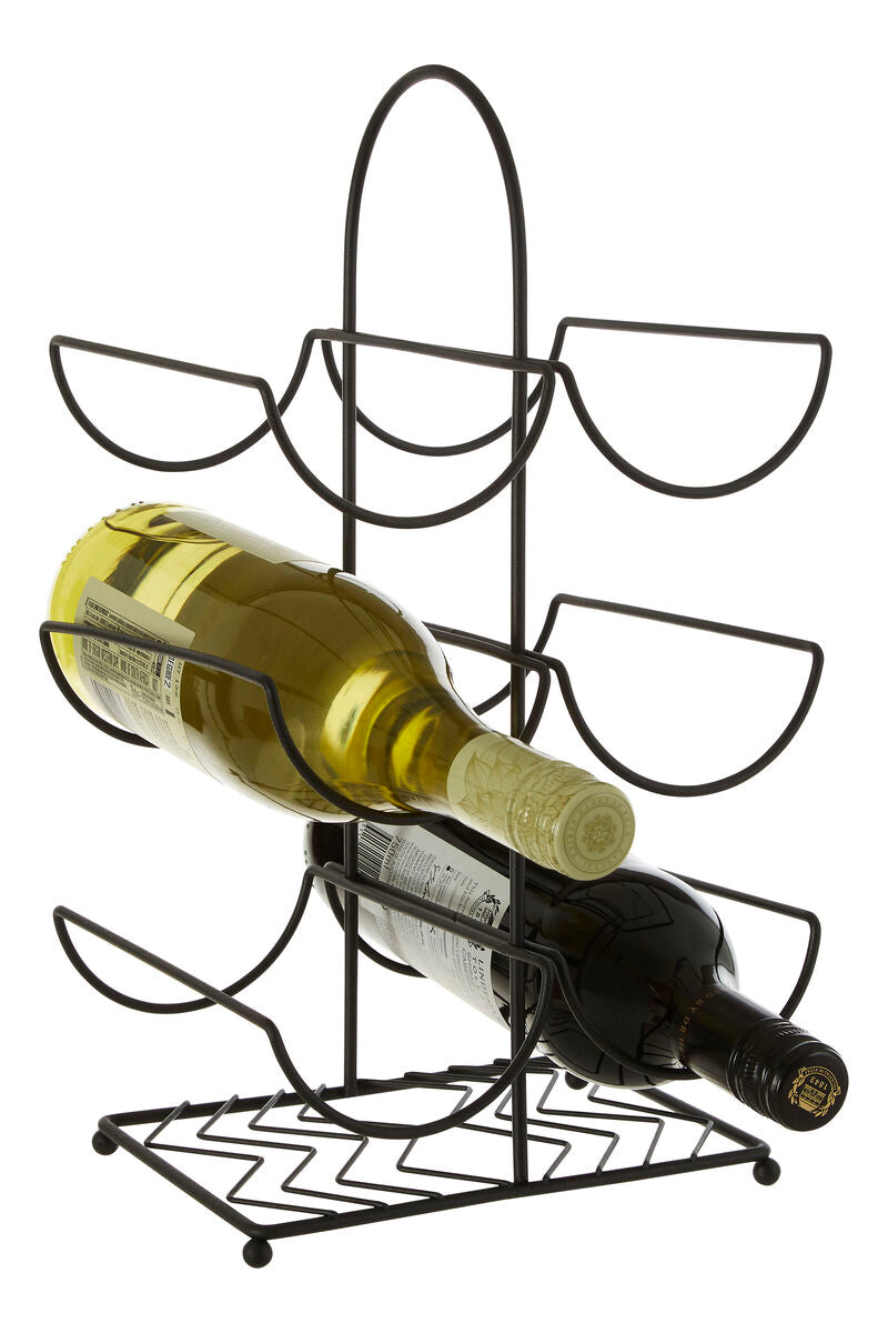 Black Powder Coat 6 Bottle Wine Rack | Vertex