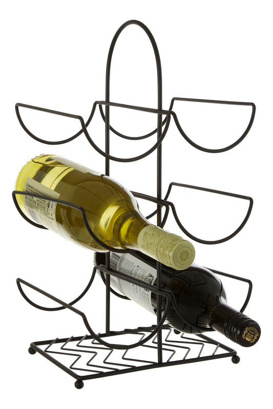 Black Powder Coat 6 Bottle Wine Rack | Vertex