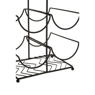 Black Powder Coat 6 Bottle Wine Rack | Vertex