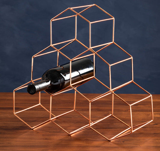 6 Bottle Copper Finish Wine Rack | Vertex