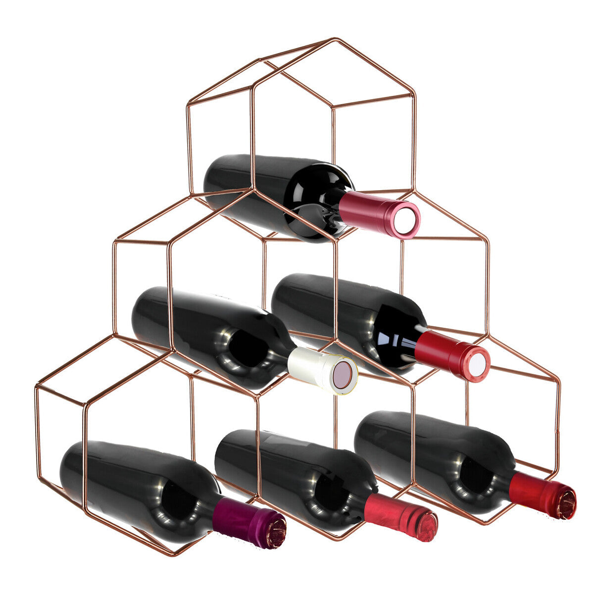6 Bottle Copper Finish Wine Rack | Vertex