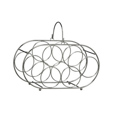 Chrome 6 Bottle Oval Wine Rack | Mako