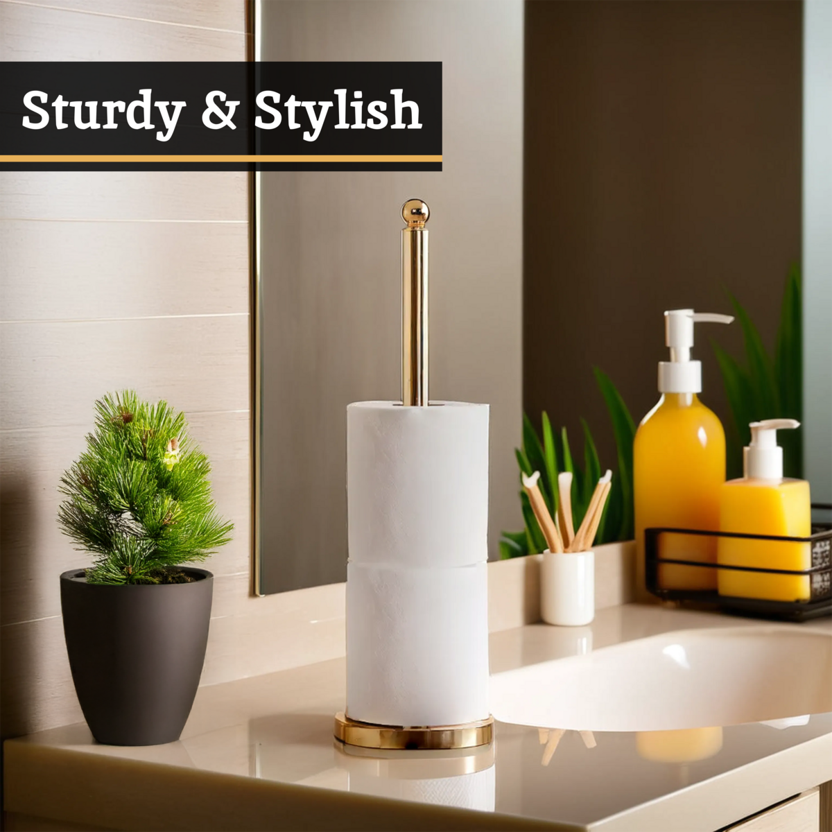 Adler Gold Finish Toilet Roll Holder