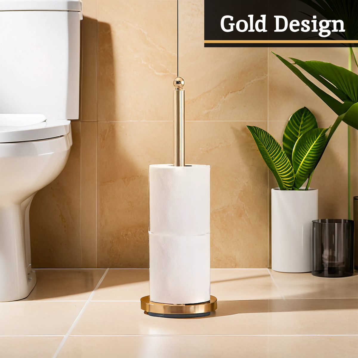 Adler Gold Finish Toilet Roll Holder