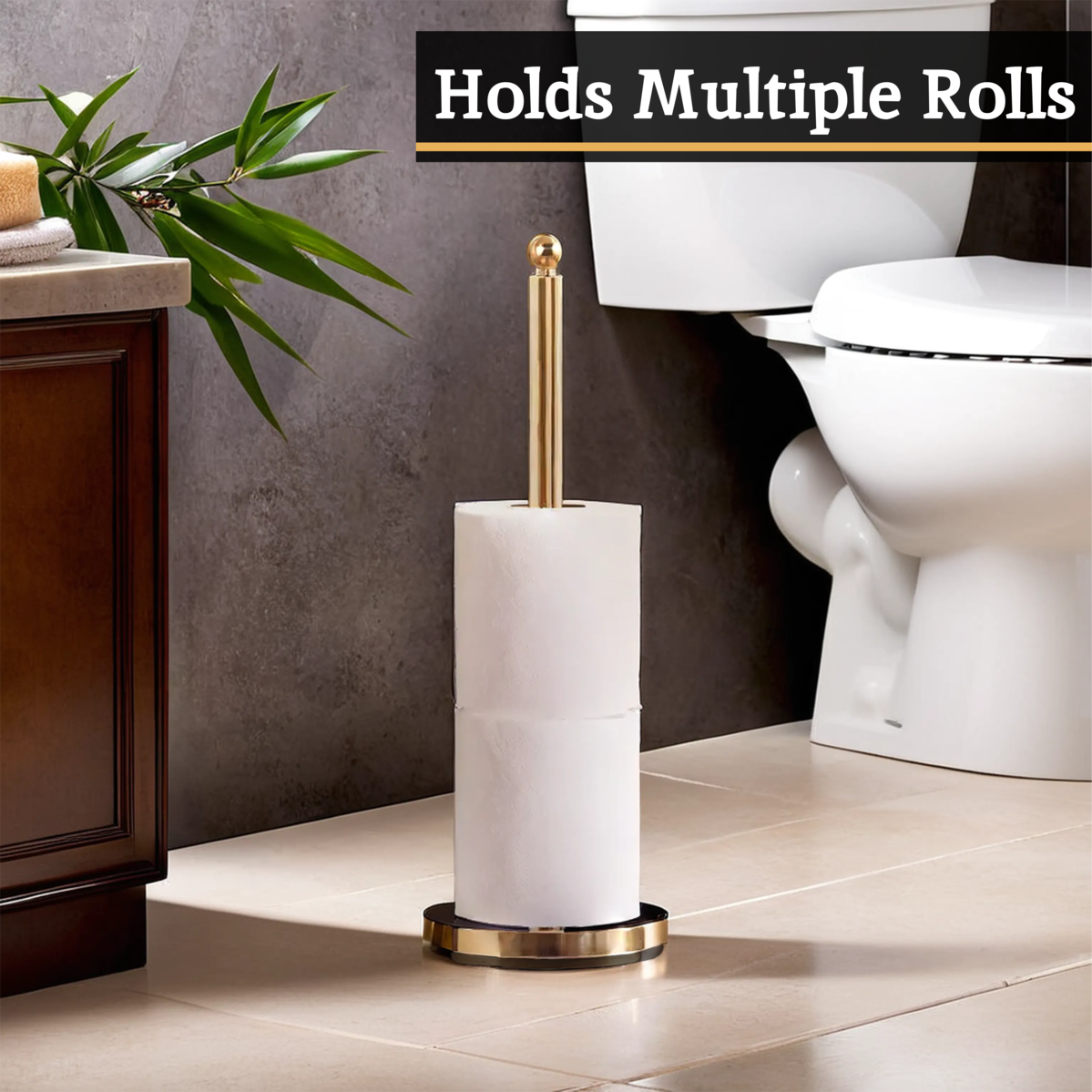 Adler Gold Finish Toilet Roll Holder
