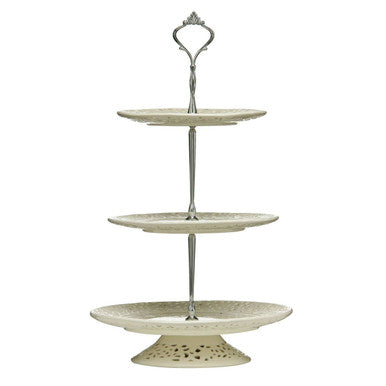 3 Tier Cake Plate | Ceramic Lace