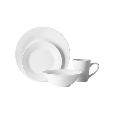 16 Piece White Porcelain Dinner Set | Elmira