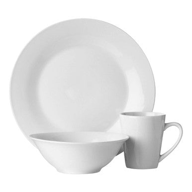 12 Piece White Porcelain Dinner Set | Elmira