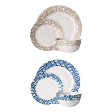 Casablanca 12 Piece Blue Dinner Set | Avie