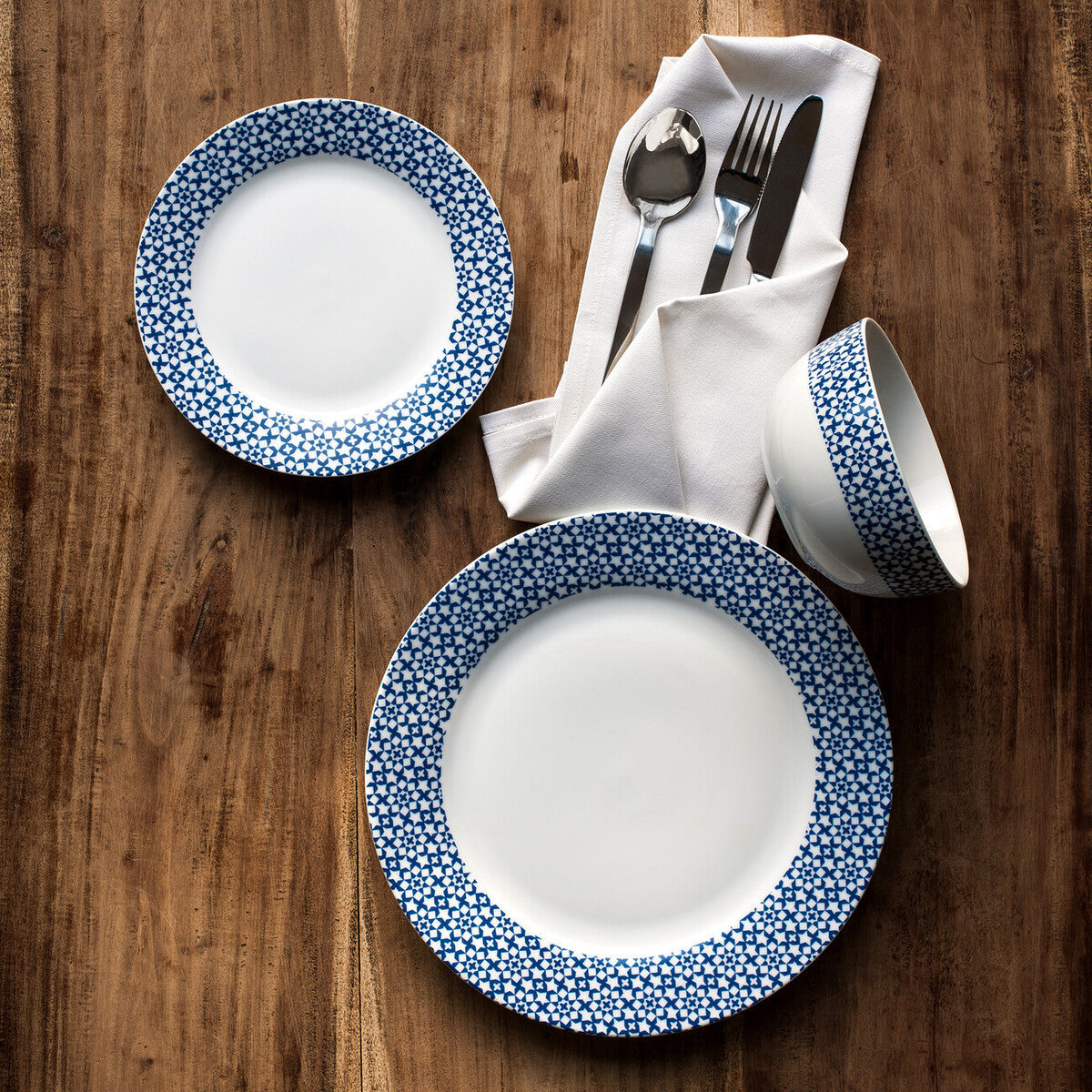 Casablanca 12 Piece Blue Dinner Set | Avie
