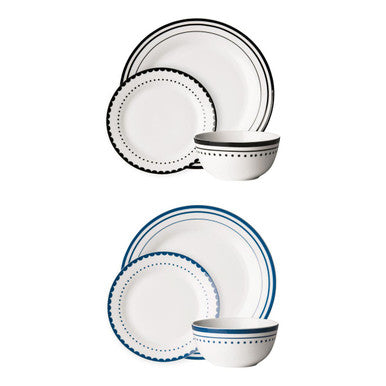 Saturn 12 Piece Blue Dinner Set | Avie