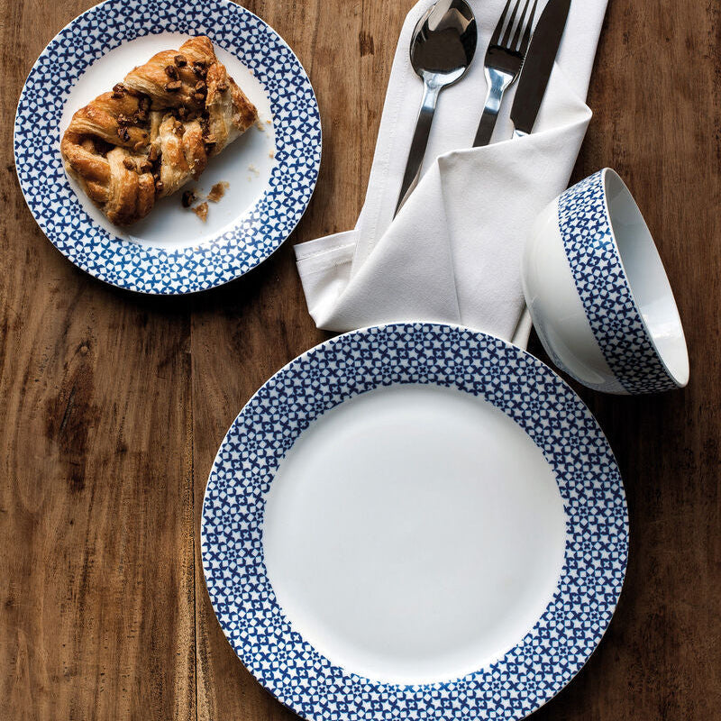 Casablanca 12 Piece Blue Dinner Set Mob | Avie