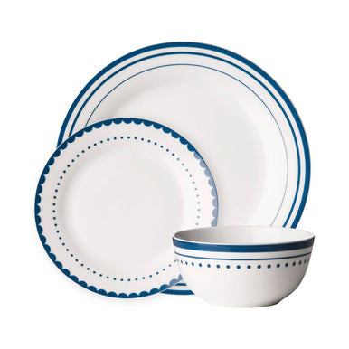 Saturn 12 Piece Blue Dinner Set Mob | Avie