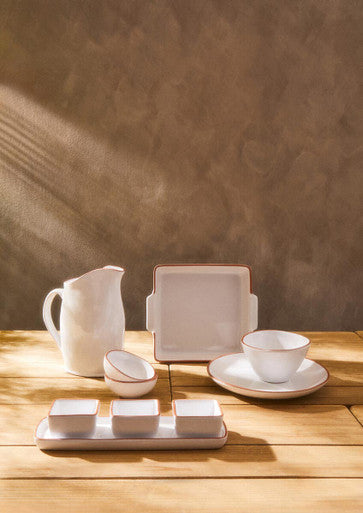Terracotta White Glazed Dinner Plate | Calisto