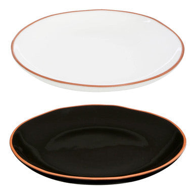 Black Glazed Terracotta Dinner Plate | Calisto