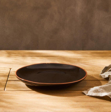 Black Glazed Terracotta Dinner Plate | Calisto