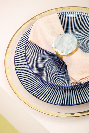 12 Piece Blue and White Dinner Set | Maya