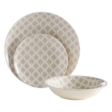 Grey and White 12 Piece Dinner Set | Maya