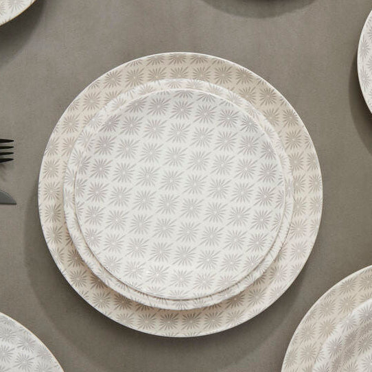 Grey and White 12 Piece Dinner Set | Maya