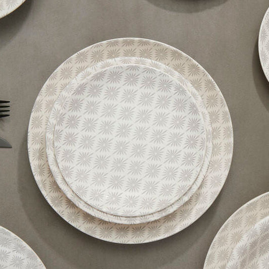 Grey and White 12 Piece Dinner Set | Maya