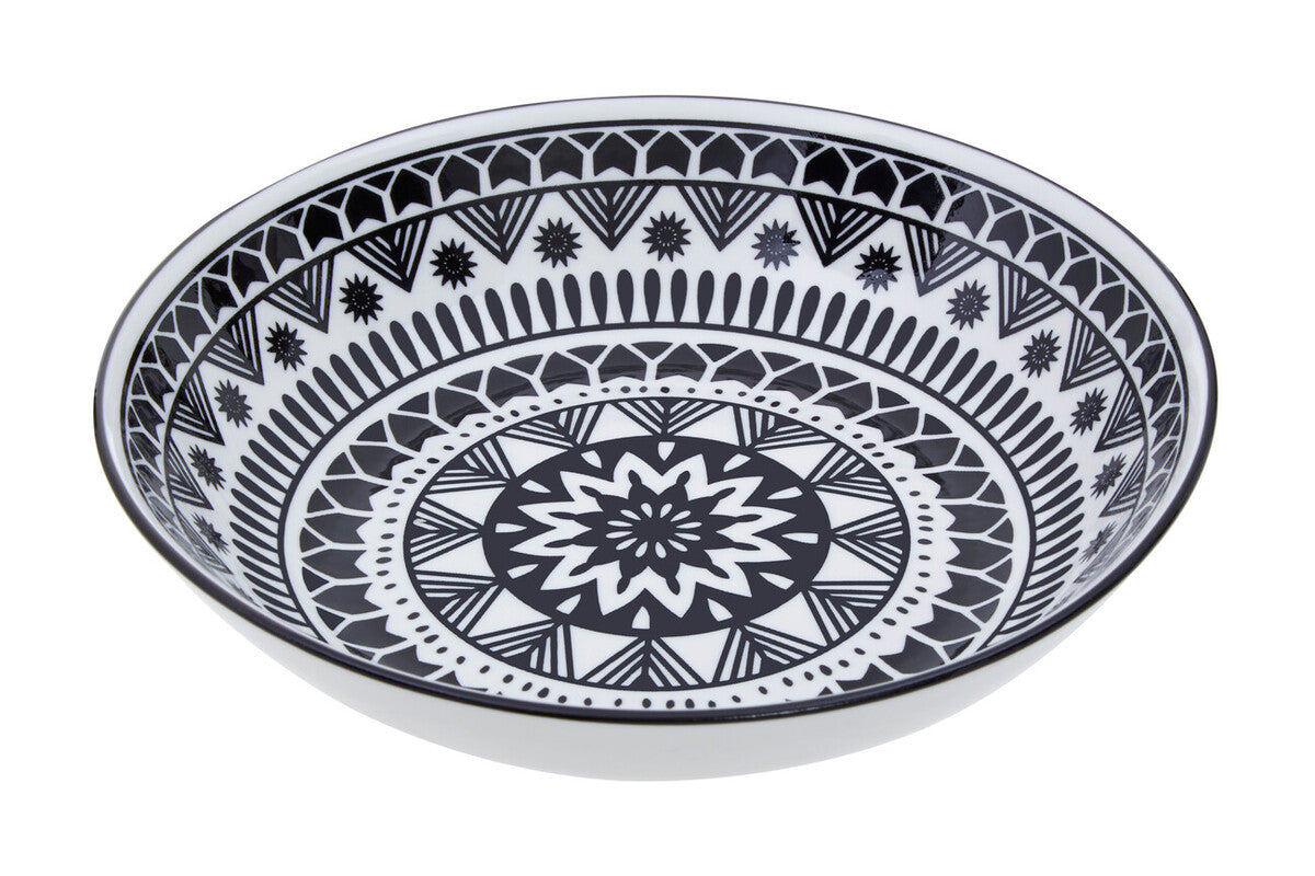 12 Piece Black and White Dinner Set | Maya