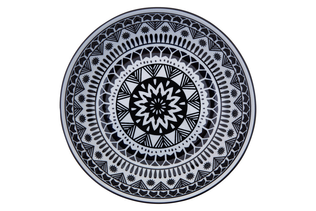 12 Piece Black and White Dinner Set | Maya