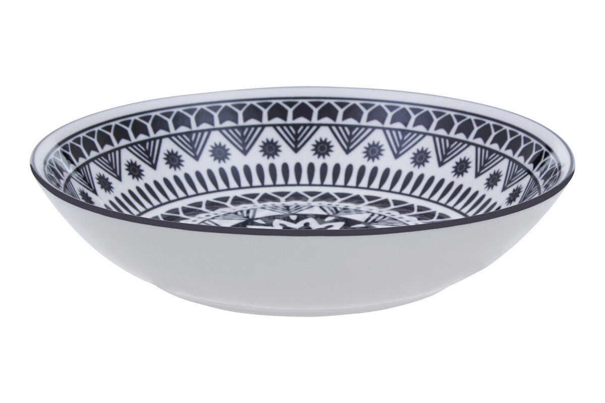 12 Piece Black and White Dinner Set | Maya