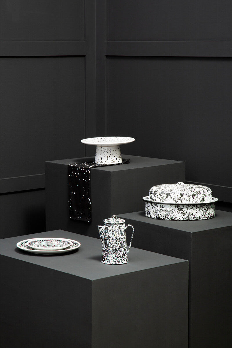 12 Piece Black and White Dinner Set | Maya