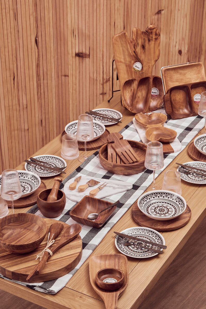 12 Piece Black and White Dinner Set | Maya