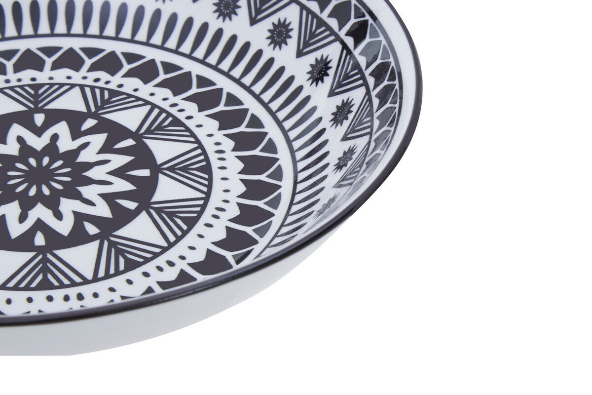 12 Piece Black and White Dinner Set | Maya