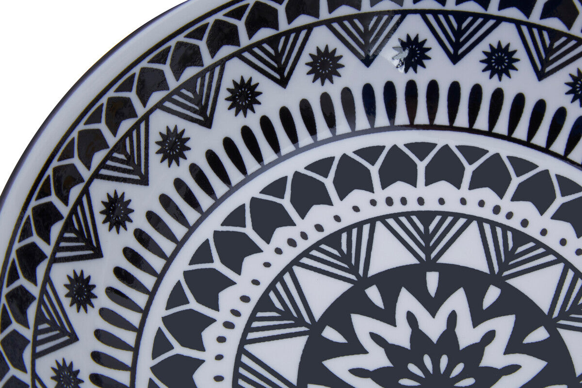 12 Piece Black and White Dinner Set | Maya
