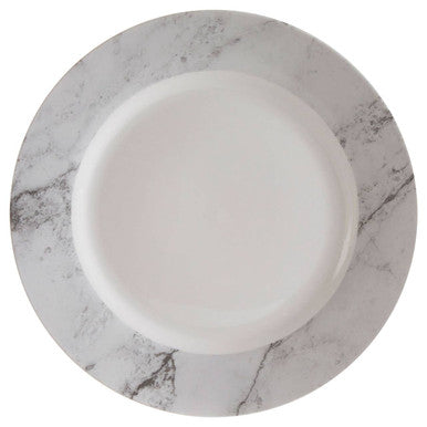 16 Piece White and Grey Marble Design Dinner Set | Avie