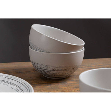 12 Piece Black and White Dinner Set | Middag