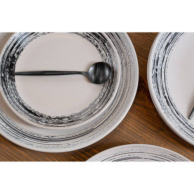 12 Piece Black and White Dinner Set | Middag