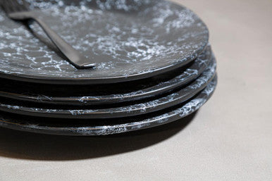 Black Marble Effect Dinner Plate | Hygge