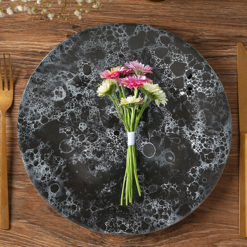 Black Marble Effect Dinner Plate | Hygge
