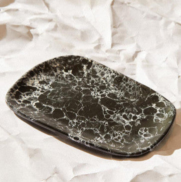 Small Black Marble Effect Serving Platter | Hygge