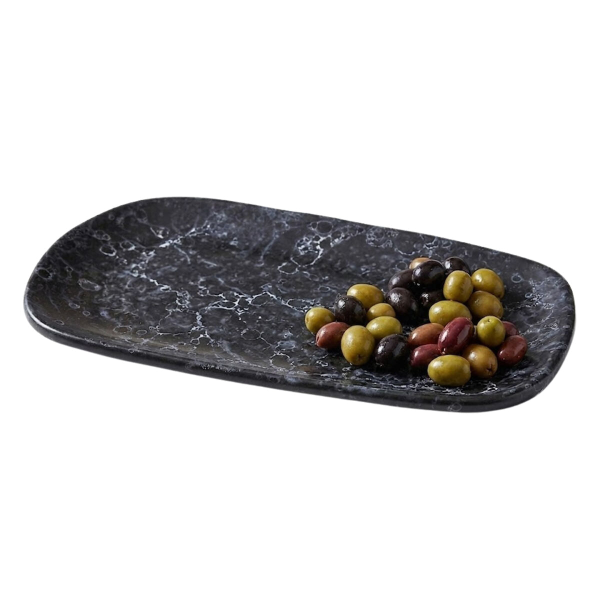 Small Black Marble Effect Serving Platter | Hygge