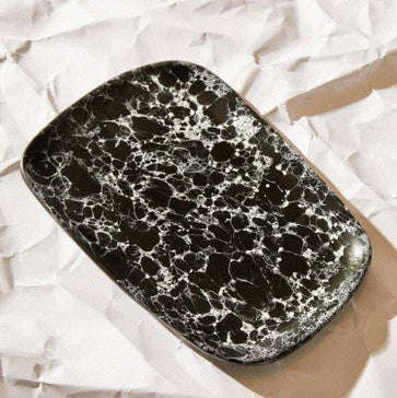 Large Black Marble Effect Serving Platter | Hygge