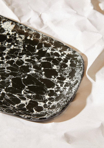 Large Black Marble Effect Serving Platter | Hygge