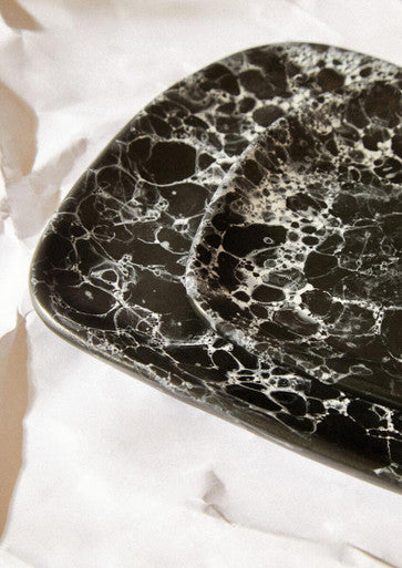 Large Black Marble Effect Serving Platter | Hygge
